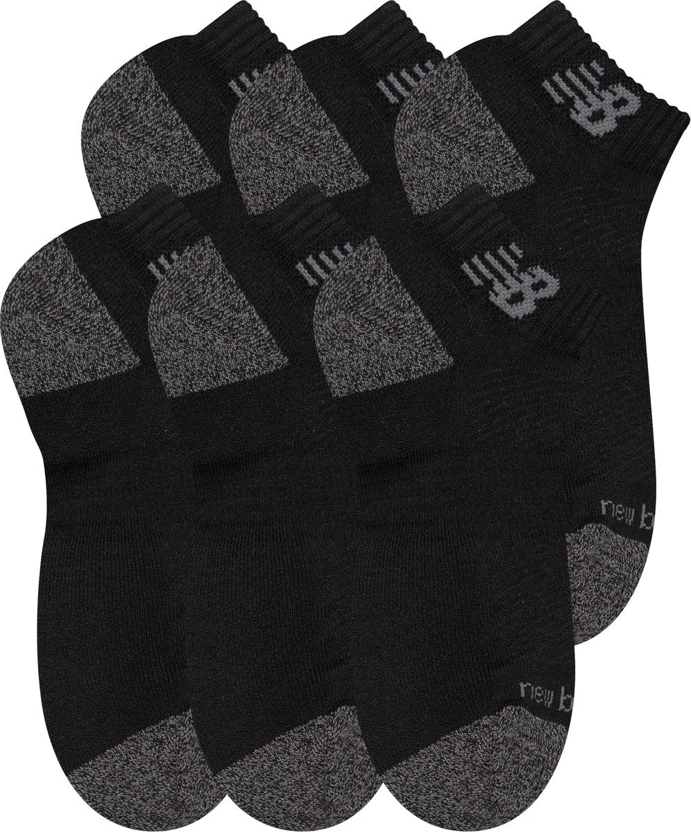 New balance active low cut socks 6 pack unisex sportsokken - black