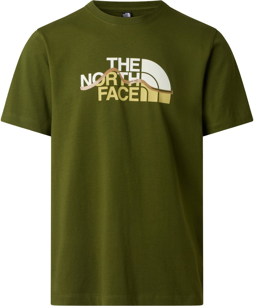 Maglietta da esterno The North Face M Mountain Line Regular a maniche corte da uomo - Verde bosco