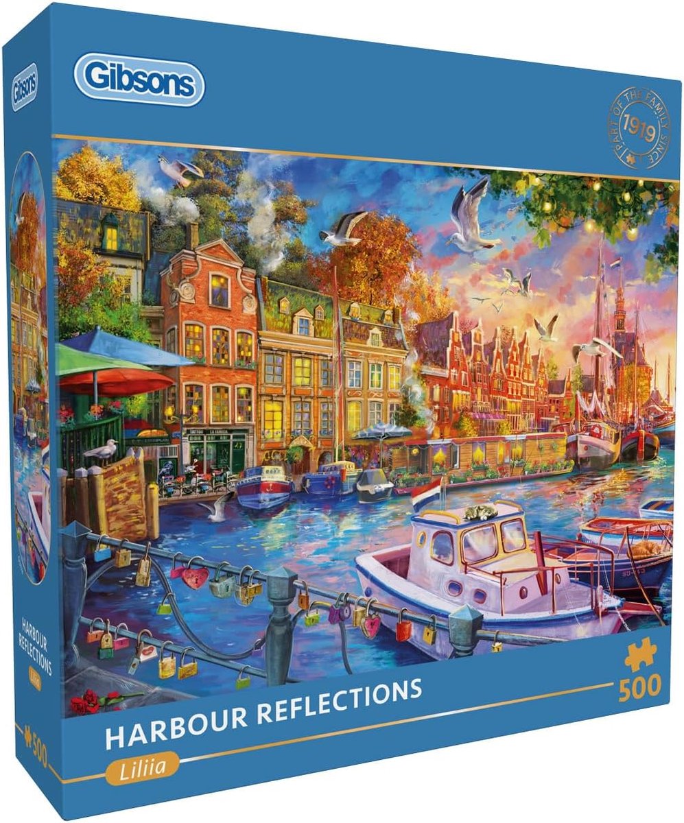 Gibsons - haven reflecties ( harbour reflections ) - ai - 500 stukjes - 48×34cm - legpuzzel voor volwassenen