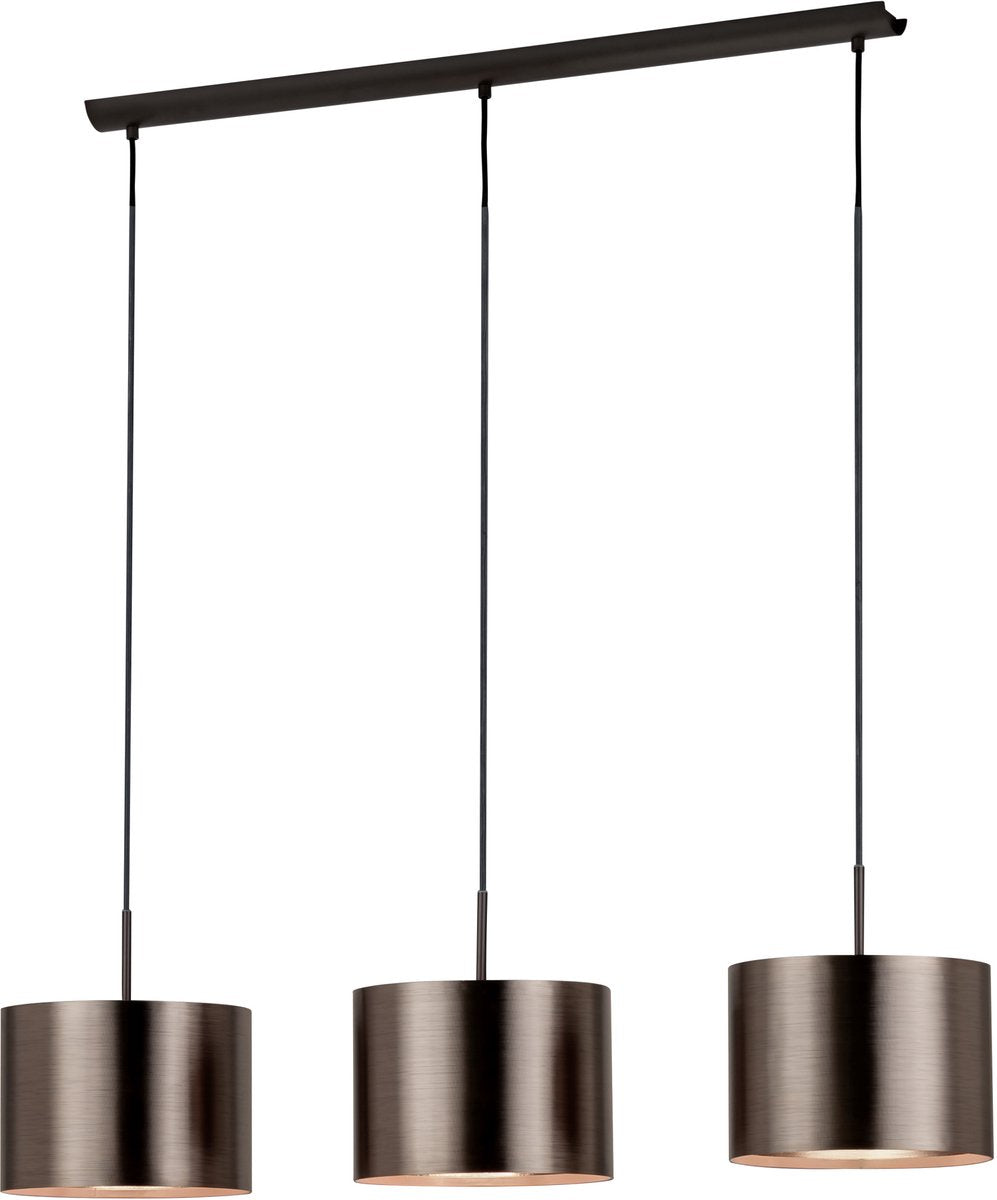 Eglo saganto 1 - hanglamp - 3-lichts - e27 - bruin koperkleurig