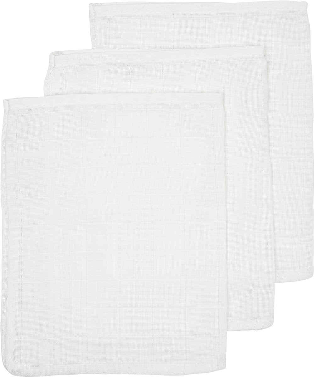Meyco baby uni washandjes - 3-pack - hydrofiel - white - 20x17cm
