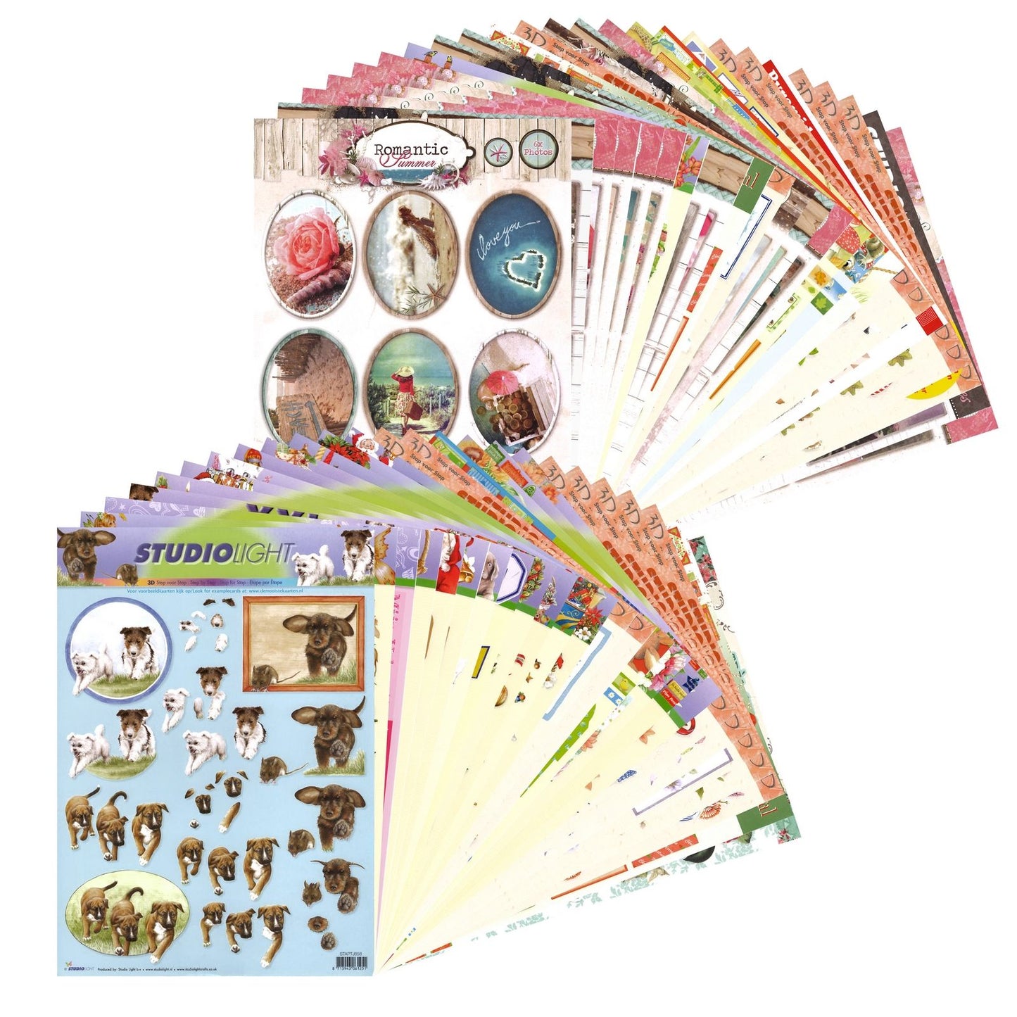Luz de estudio • surtido de hojas de decoupage y corte a4 50x