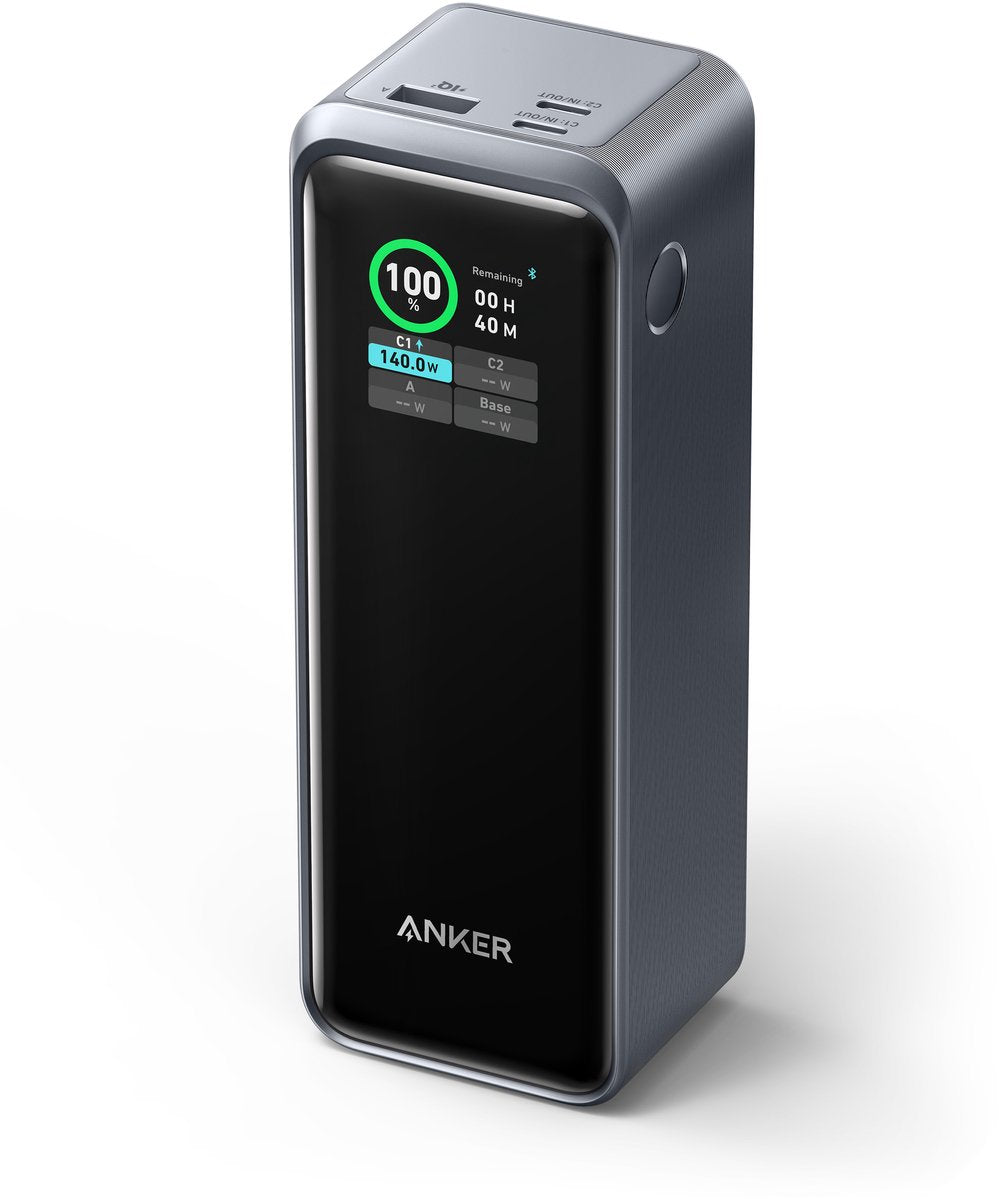 Anker prime powerbank - 27.650mah (250w) - 3-poorts powerbank - met app - compatibel met apple macbook pro air, iphone, samsung, dell, airpods en meer (laadstation apart verkrijgbaar)