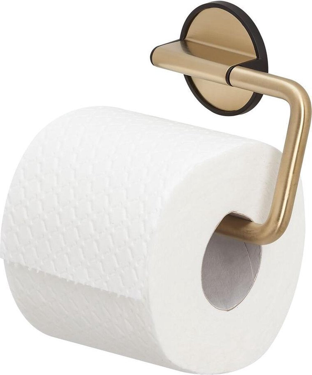 Tiger tune - portarrollos sin solapa - portarrollos - sin taladrar - cinta autoadhesiva 3m - negro cepillado dorado