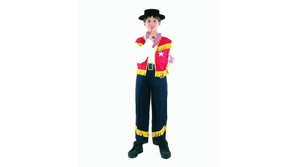Payaso disfraz de niños vaquero 7-9 años