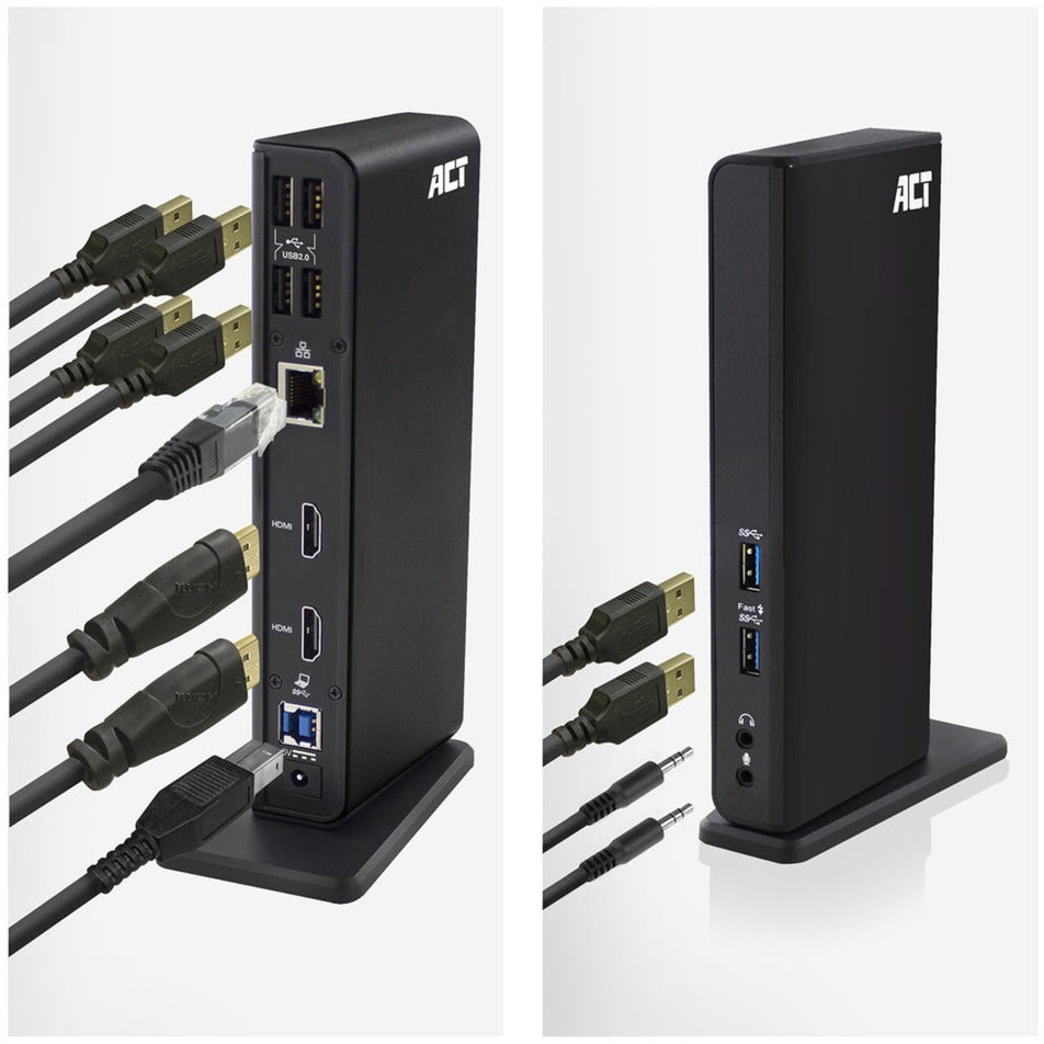 Conectividad ACT USB-C o USB-A Dual Monitor Station