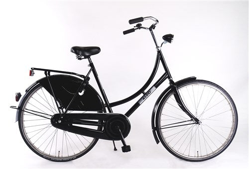 Aldo 28 pulgadas OMA Bike 57 cm Bordillo de acero inoxidable negro brillante