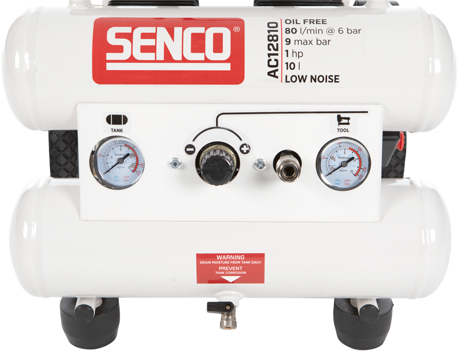 Compresor Senco sin aceite y bajo ruido AC12810