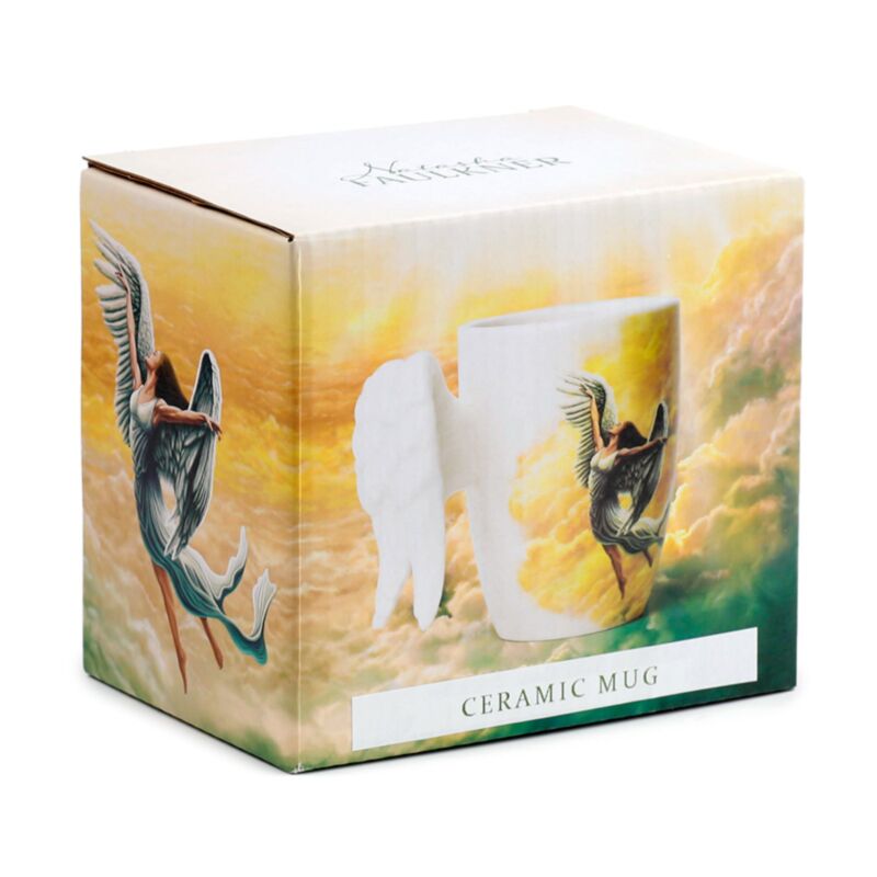 Taza de cerámica formada por el ala de ángel