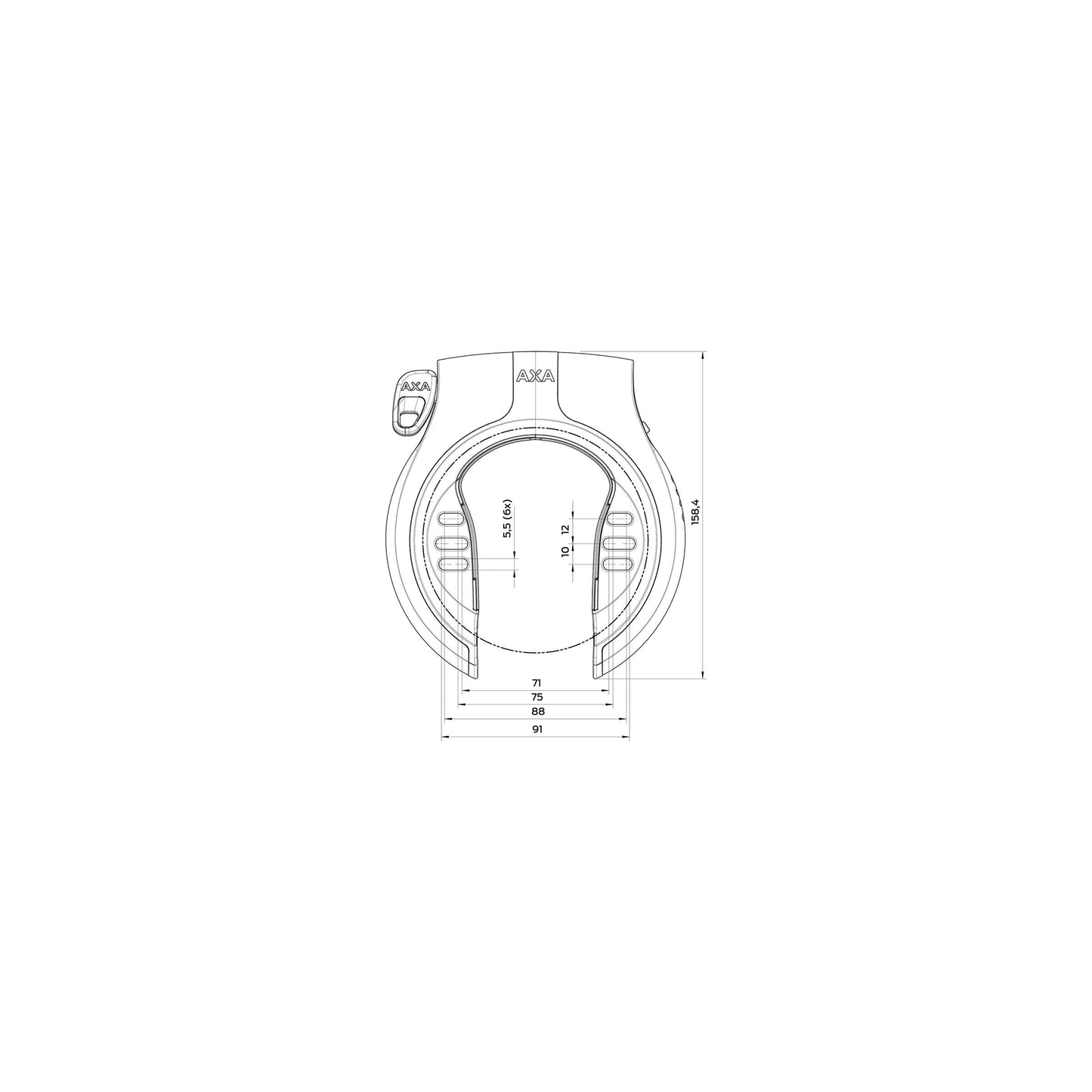 Axa Victory Ringslot - Art -2 - Black Grey - 56mm - Bicycle Security
