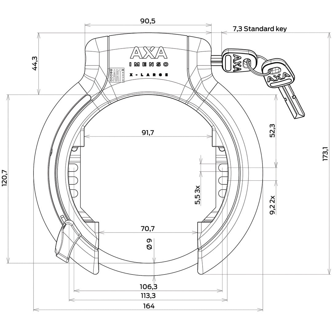 Axa frame lock imenso x-large negro (tarjeta) art2