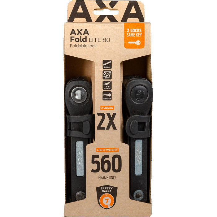 AXA Foldeslot Fold 80 Lite Duo pacchetto con chiavi simili Nero