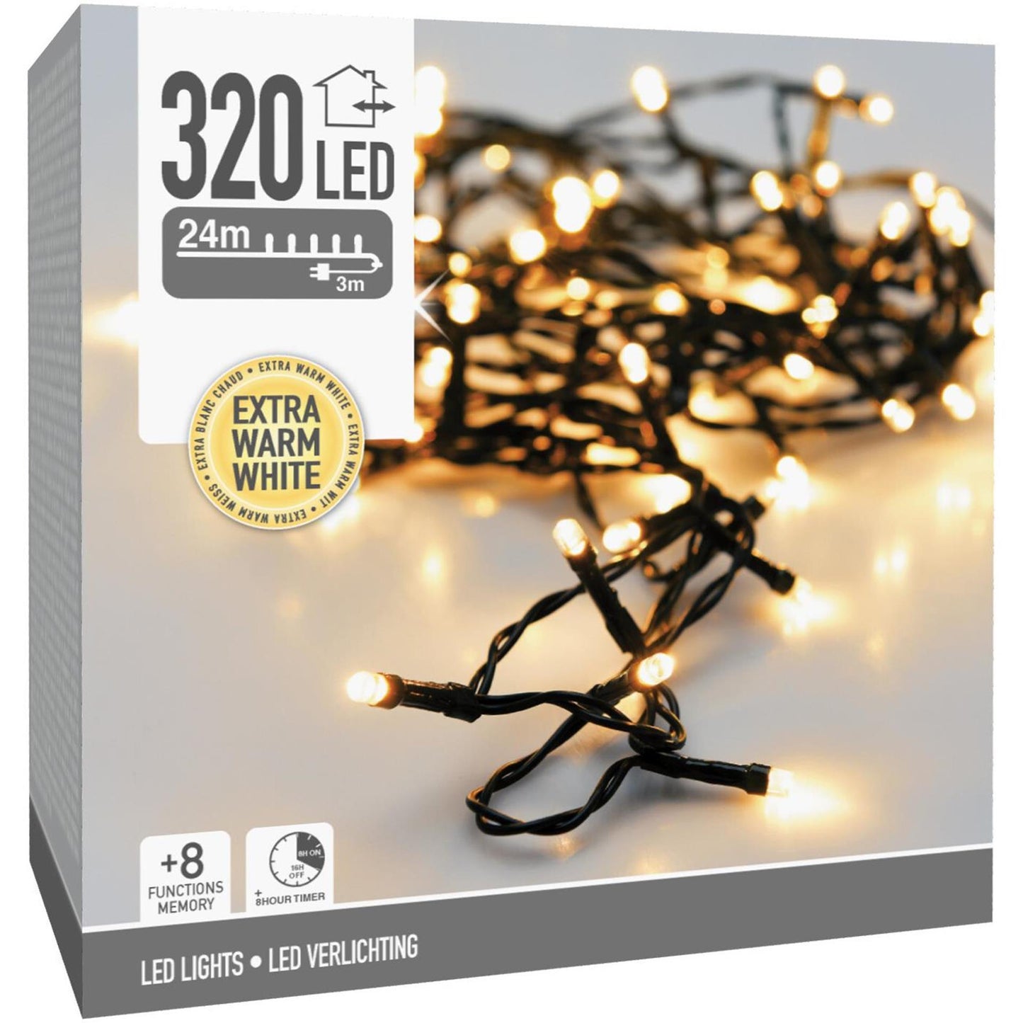 Luci natalizie 320 LED bianco extra caldo
