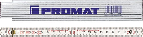 Righello pieghevole Promat tecwerk | lunghezza 2 metri | mm cm es. iii | legno di faggio bianco - 4000853076