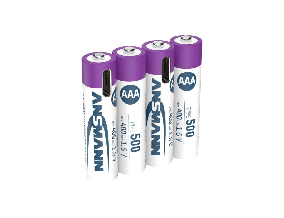Batilías recargables USB AAA con cable de carga