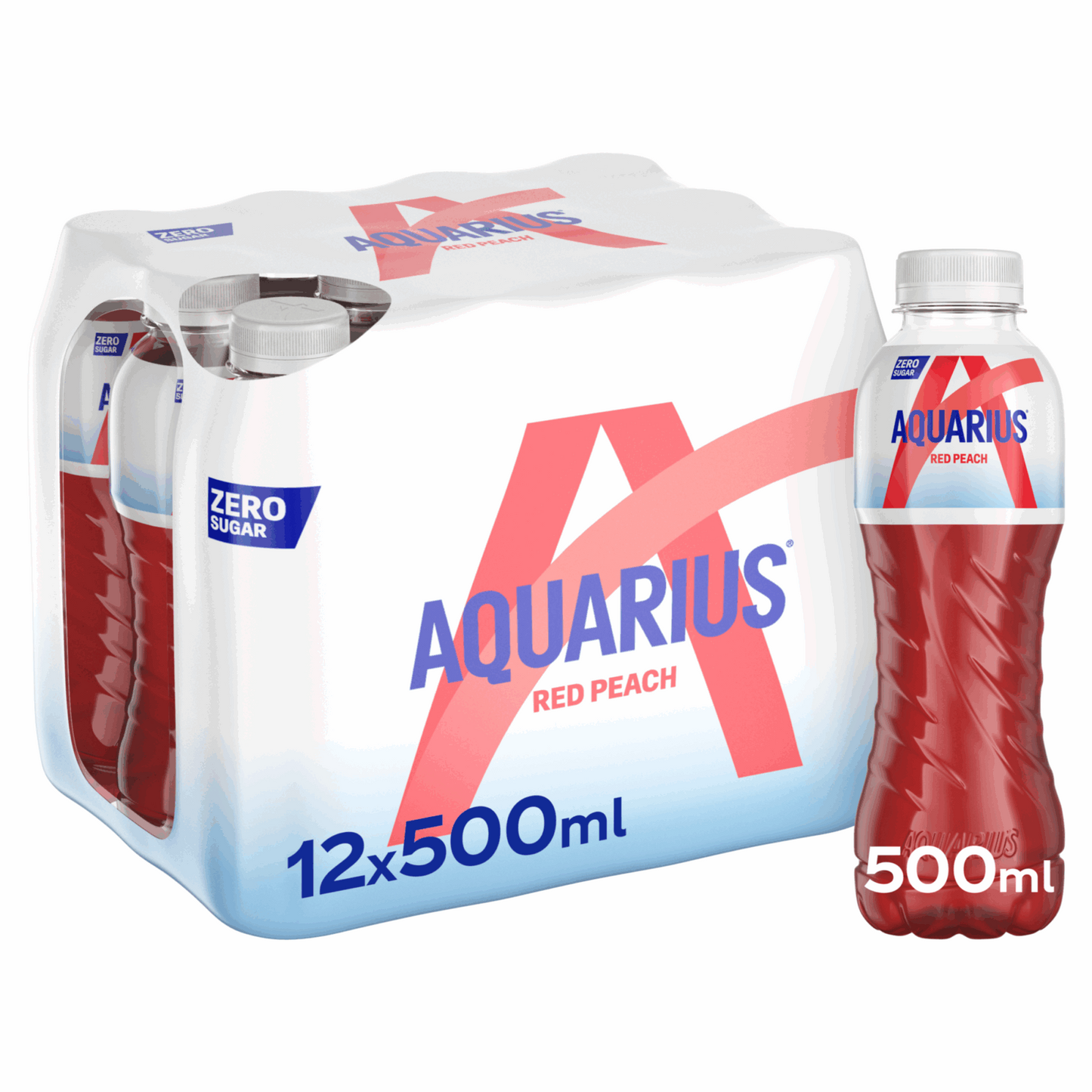 Tapón cero azúcar melocotón rojo Acuario (12x 500ml)