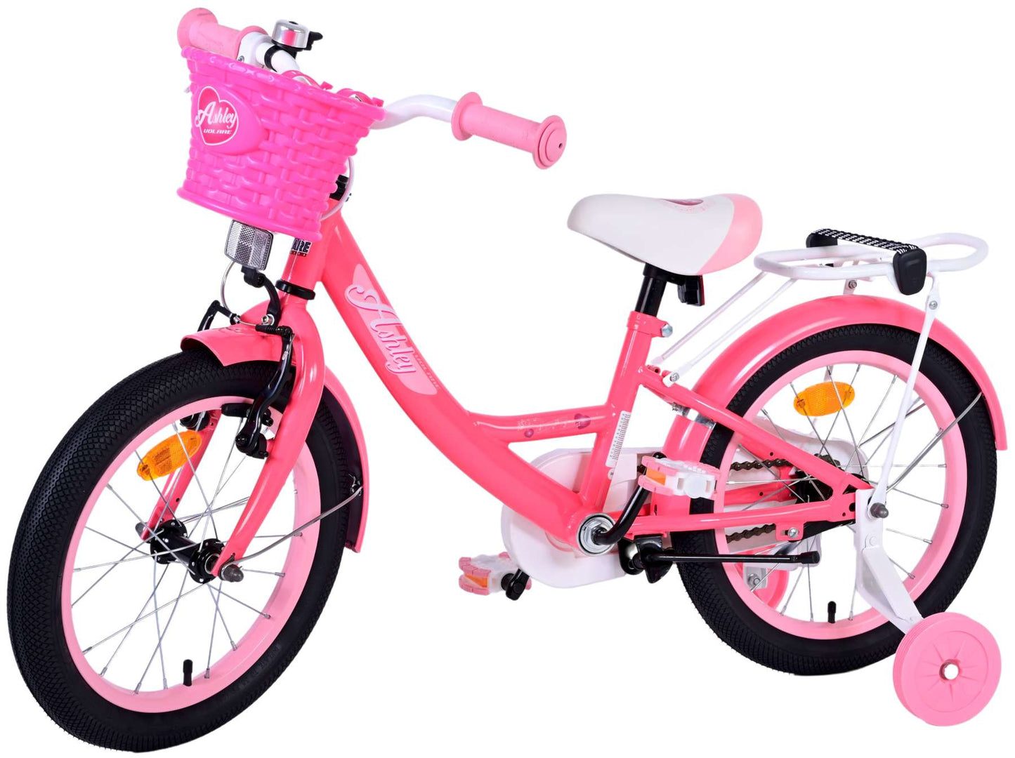 Bicicleta para niños de Vinare Ashley - Niñas - 16 pulgadas - Rojo rosa