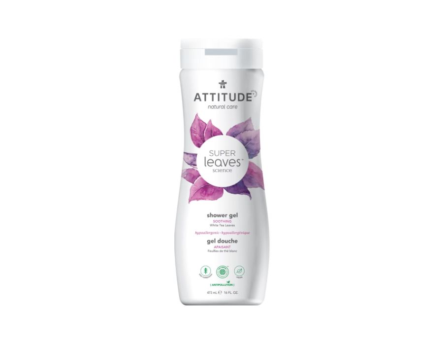 Actitud ducha gel calmante hojas de té blanco
