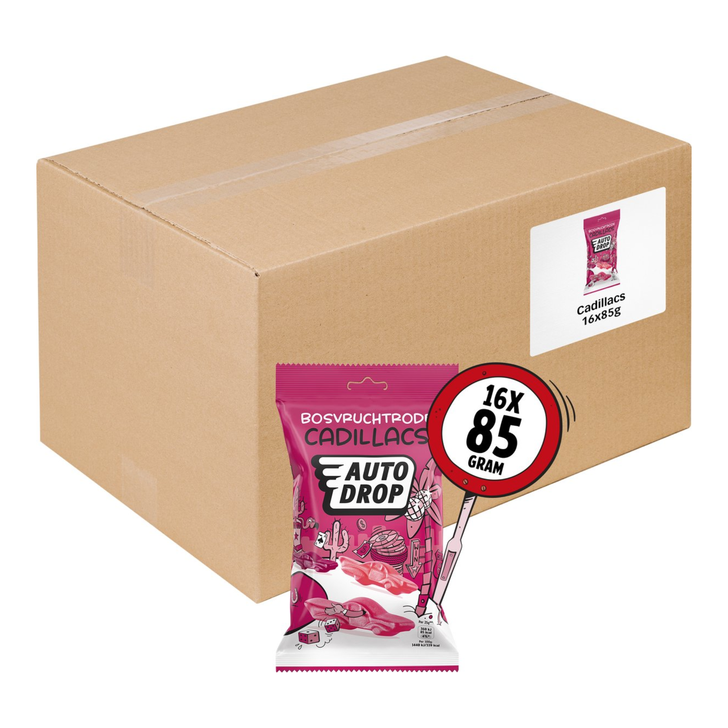 Pack snack Autodrop Cadillacs (16x 85gr)