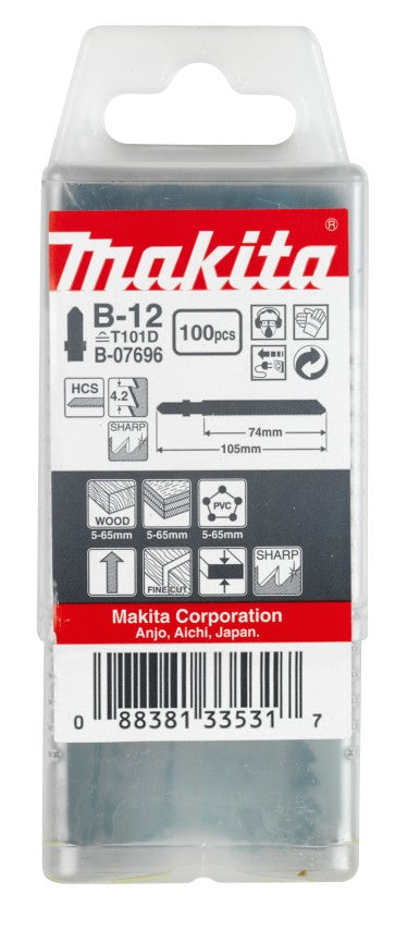 Accesorios Makita hoja de sierra de calar b12 - t101d | 100 piezas - b-07696