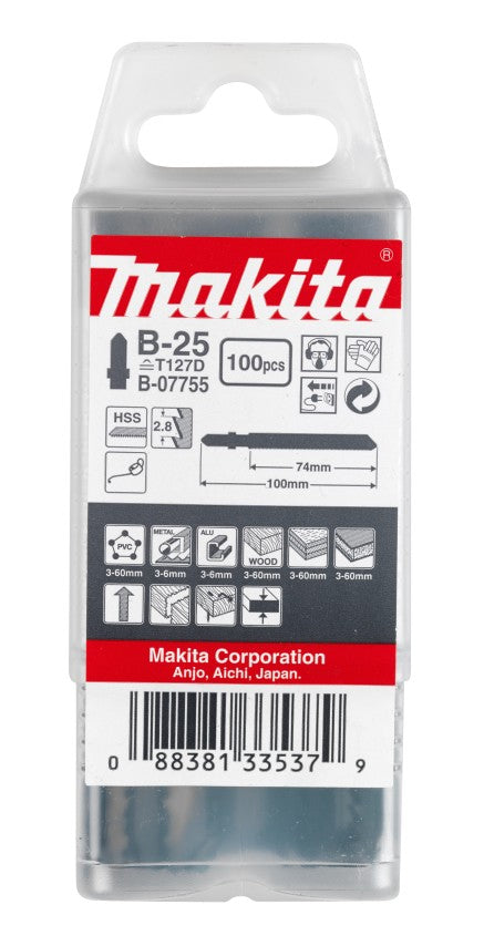 Accesorios makita hoja de sierra de calar b25 - t127d | 100 piezas - b-07755