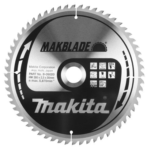 Accessori Makita lama sega circolare legno 260x30x2,3 32t 5g - b-08931