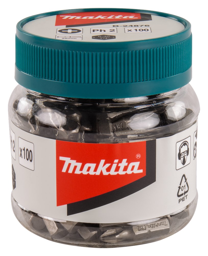 Accessori Makita punta a vite ph2x25mm vaso 100 pezzi - b-24876