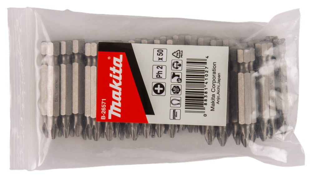 Accessori Makita punta a vite ph2x50mm ricarica 50pz - b-26571