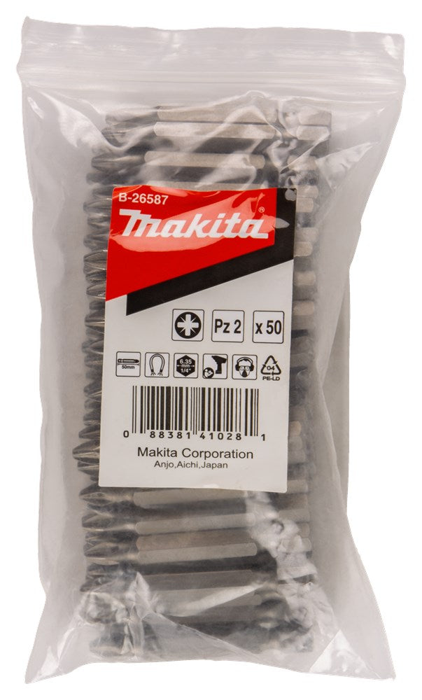 Accessori Makita punta a vite pz2x50mm ricarica 50pz - b-26587