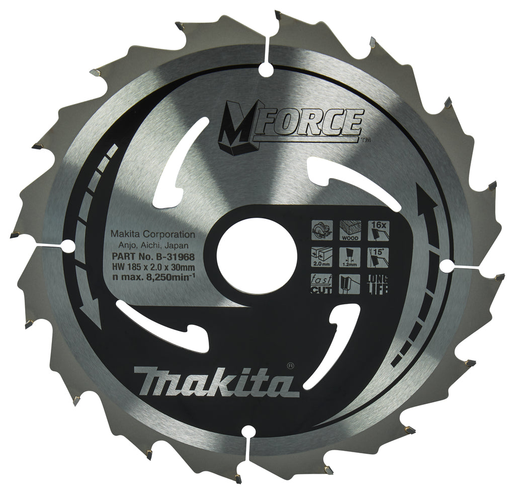 Accessori Makita lama per sega circolare | legno | mforza | 185x30x2,0 16t15g - b-31968