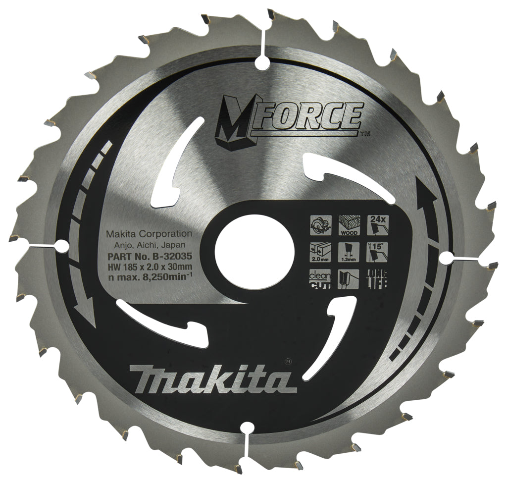Accessori Makita lama per sega circolare | legno | mforza | 185x30x2,0 24t15g - b-32035