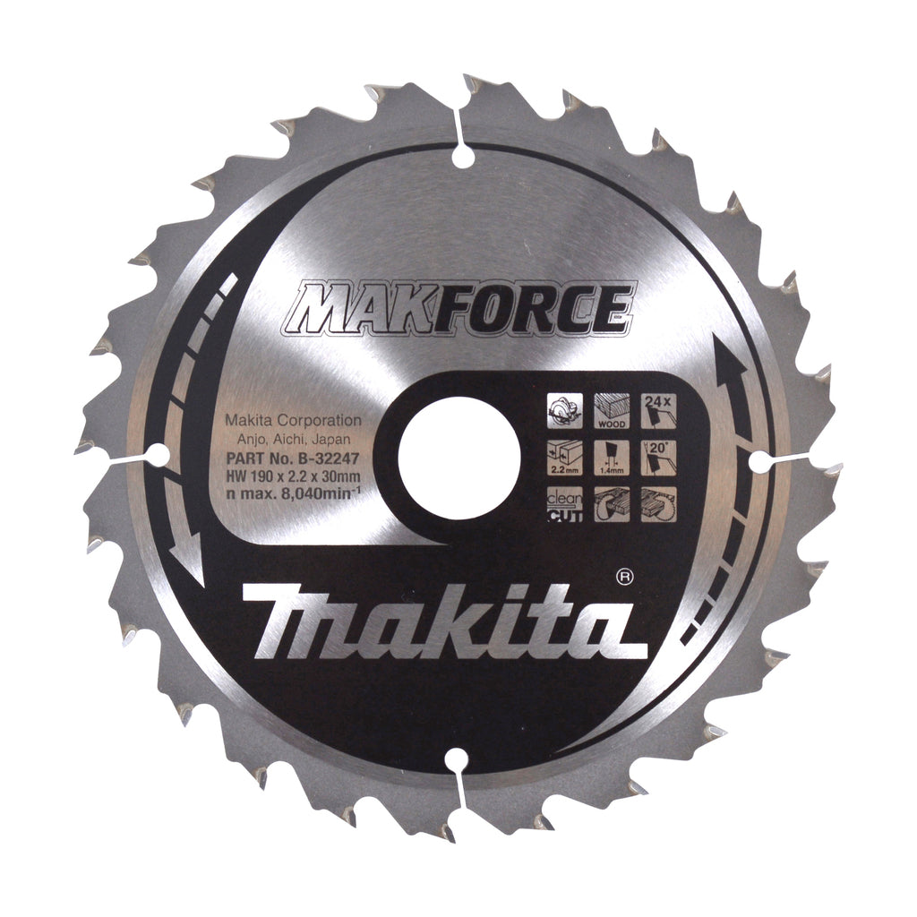Accessori Makita lama per sega circolare | legno | 190x30x2,2 24t 20g - b-32247