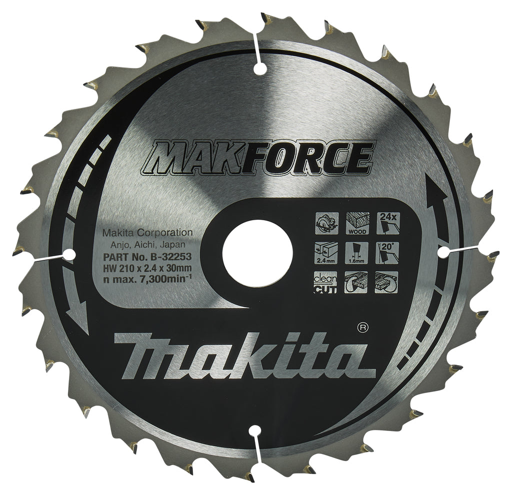 Accessori Makita lama sega circolare legno 210x30x2,4 24t 20g - b-32253