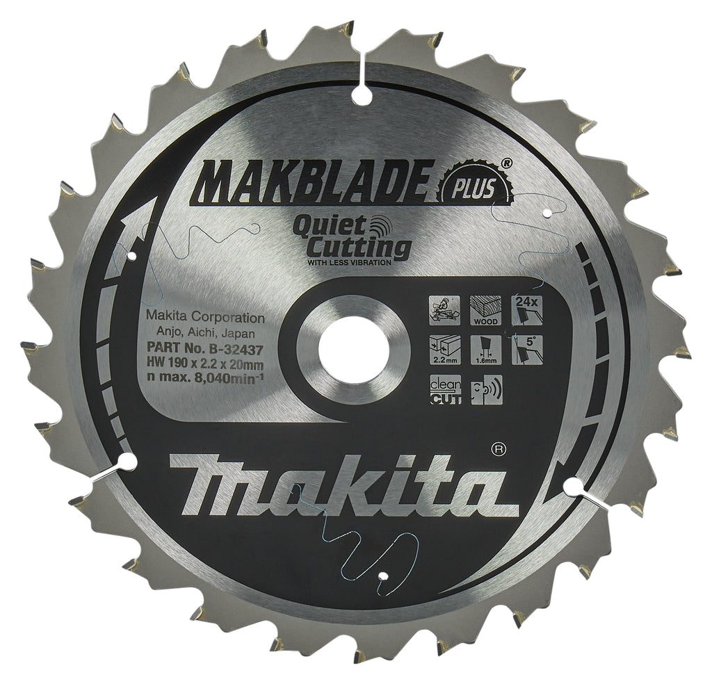 Accesorios Makita hoja de sierra transversal | madera | qc 190x20x2.2 24t 5g - b-32437