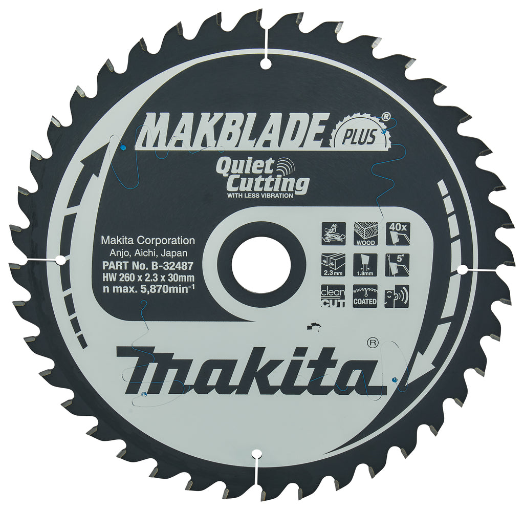 Accesorios Makita hoja de sierra transversal | madera | 260x30x40t 5g - b-32487