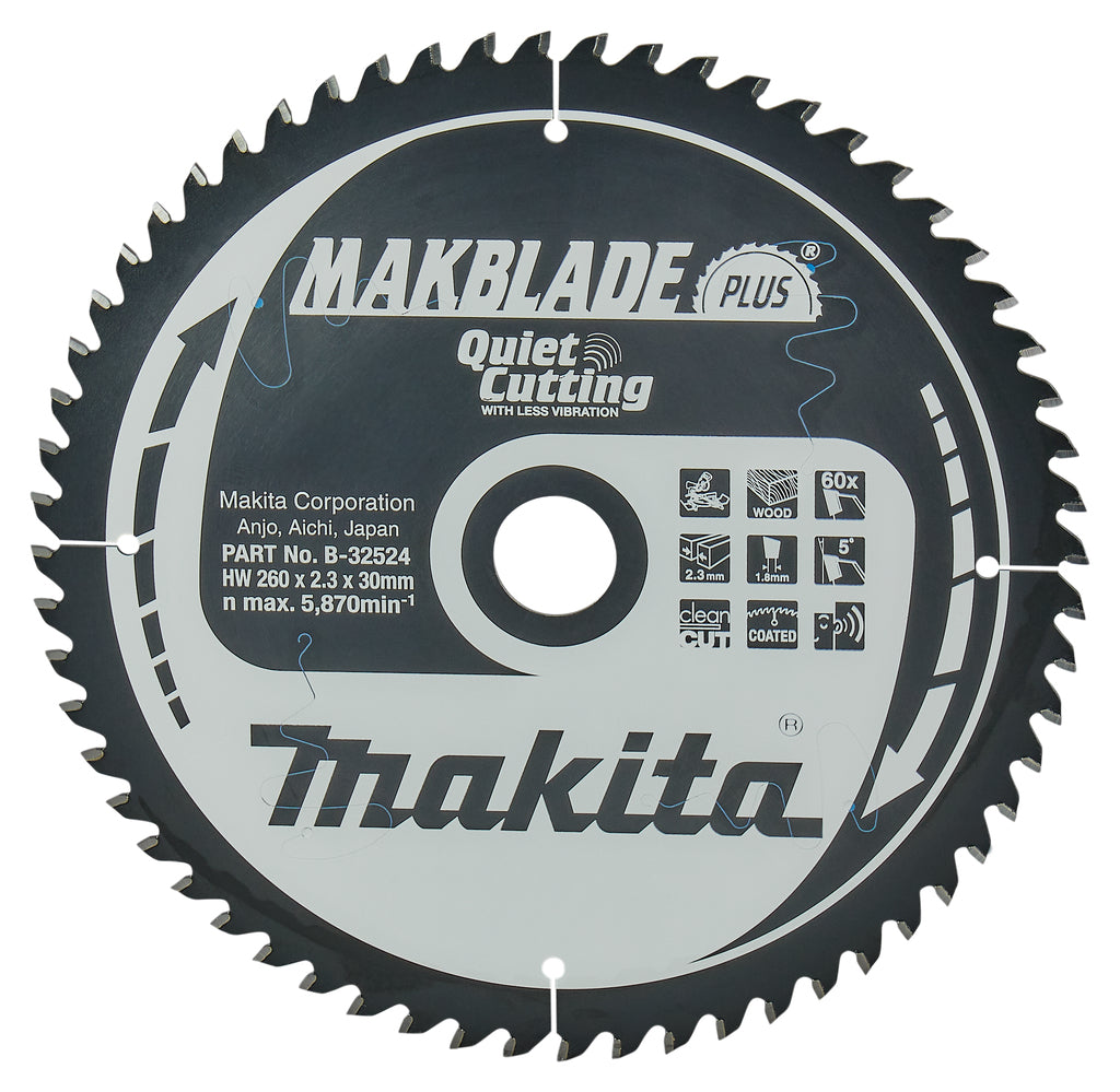 Accessori Makita lama per sega trasversale | legno | 260x30 60t - b-32524