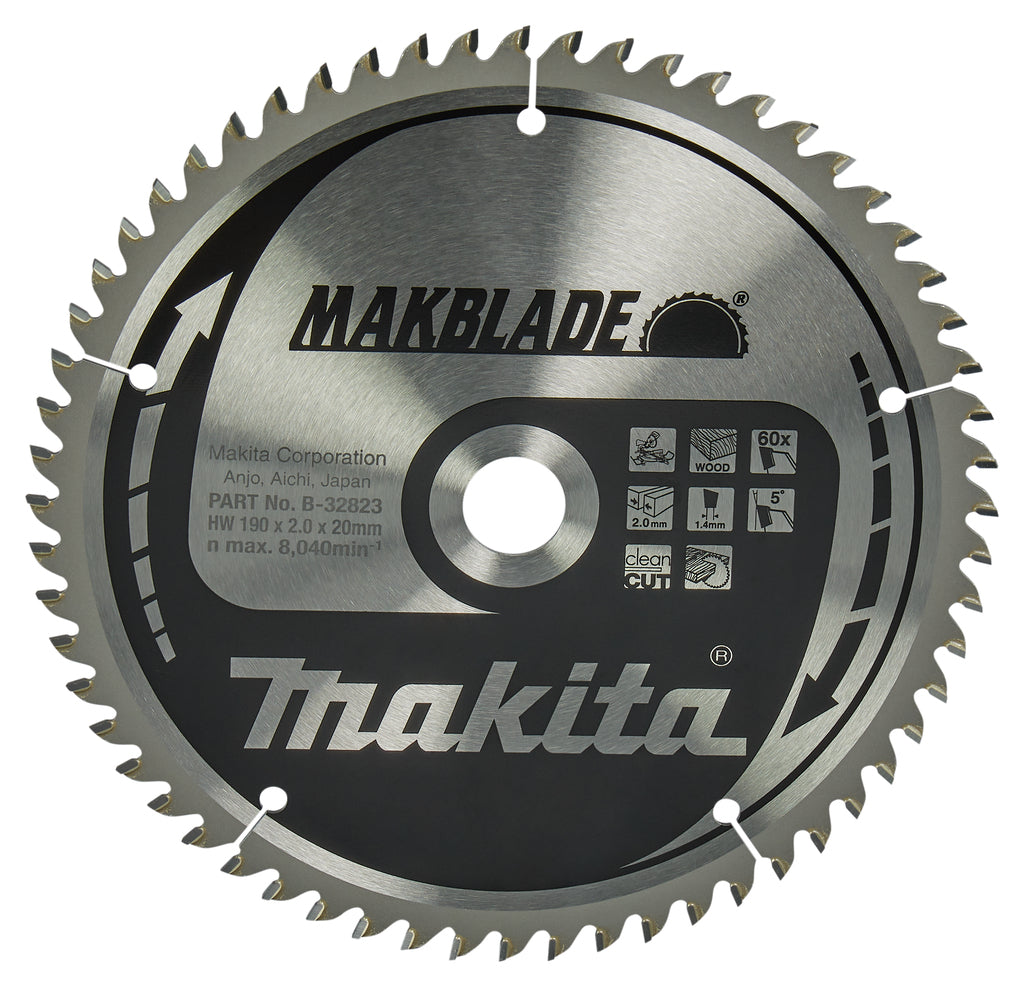 Accessori Makita lama per sega trasversale | legno | 190x20x2,0 60t 5g - b-32823