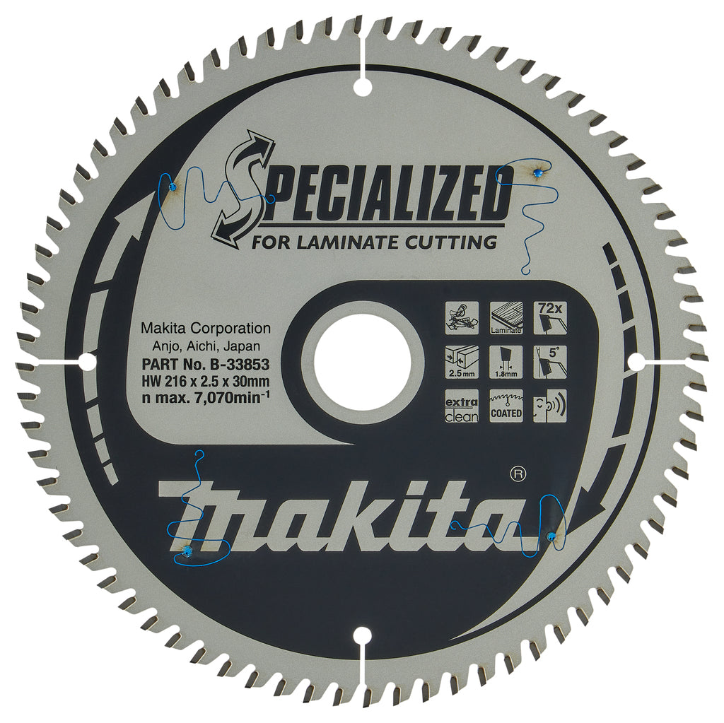 Accessori Makita lama per sega trasversale | laminato | 216x30x2,5 72t5g - b-33853