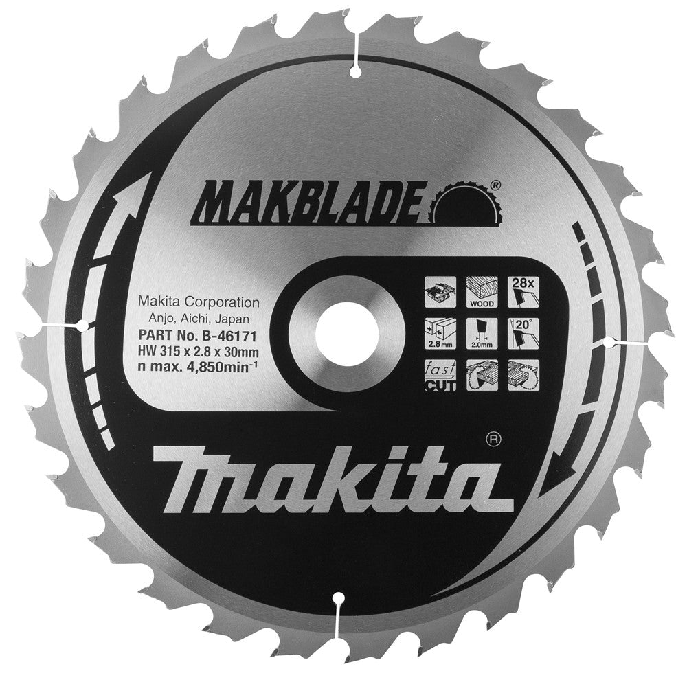 Accessori Makita diametro lama sega lama 315mm numero denti 48 - b-46187