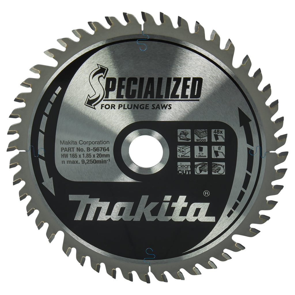 Accessori Makita lama per sega ad immersione | legno | 165x20x1,85 48t - b-56764