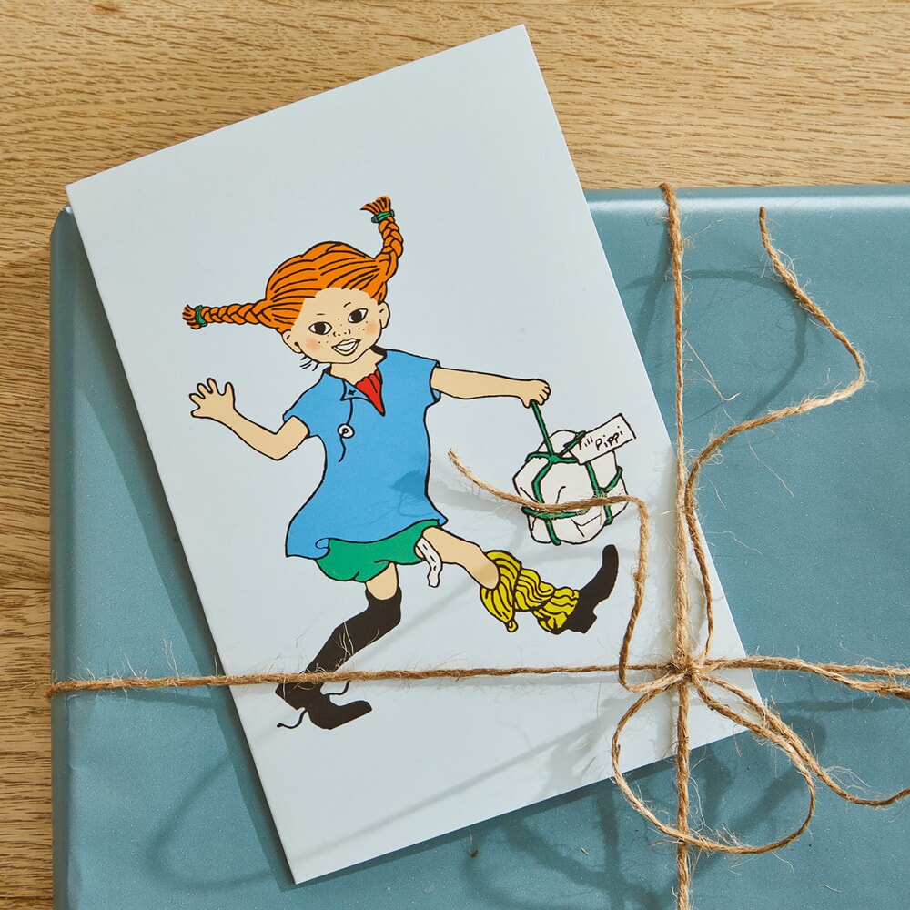 Biglietto d'auguri Barbo Toys Pippi con busta - rosa (8616)