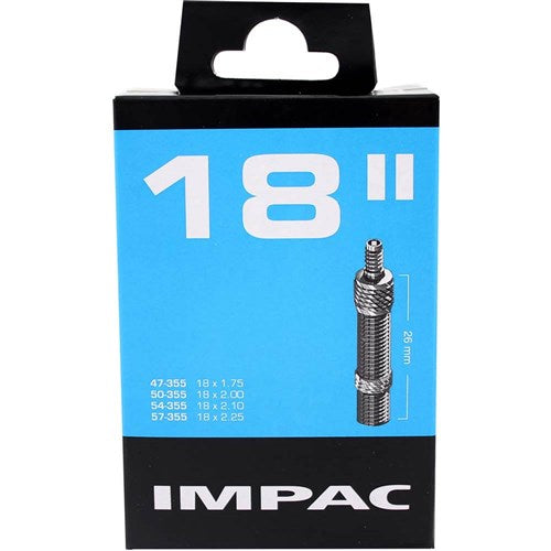 Tubo interno Impac (por Schwalbe) DV18 18x1.75 2.35 ETRO 47 57-355, Válvula: Blitz Holanda 26 mm