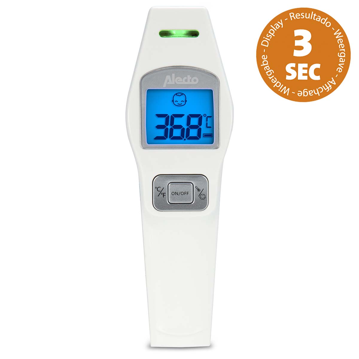 Termometro frontale Alecto bc-37 a infrarossi bianco - bc-37
