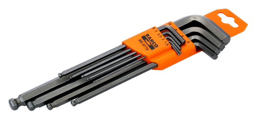 Juego de llaves hexagonales Bahco largas + punta de bola