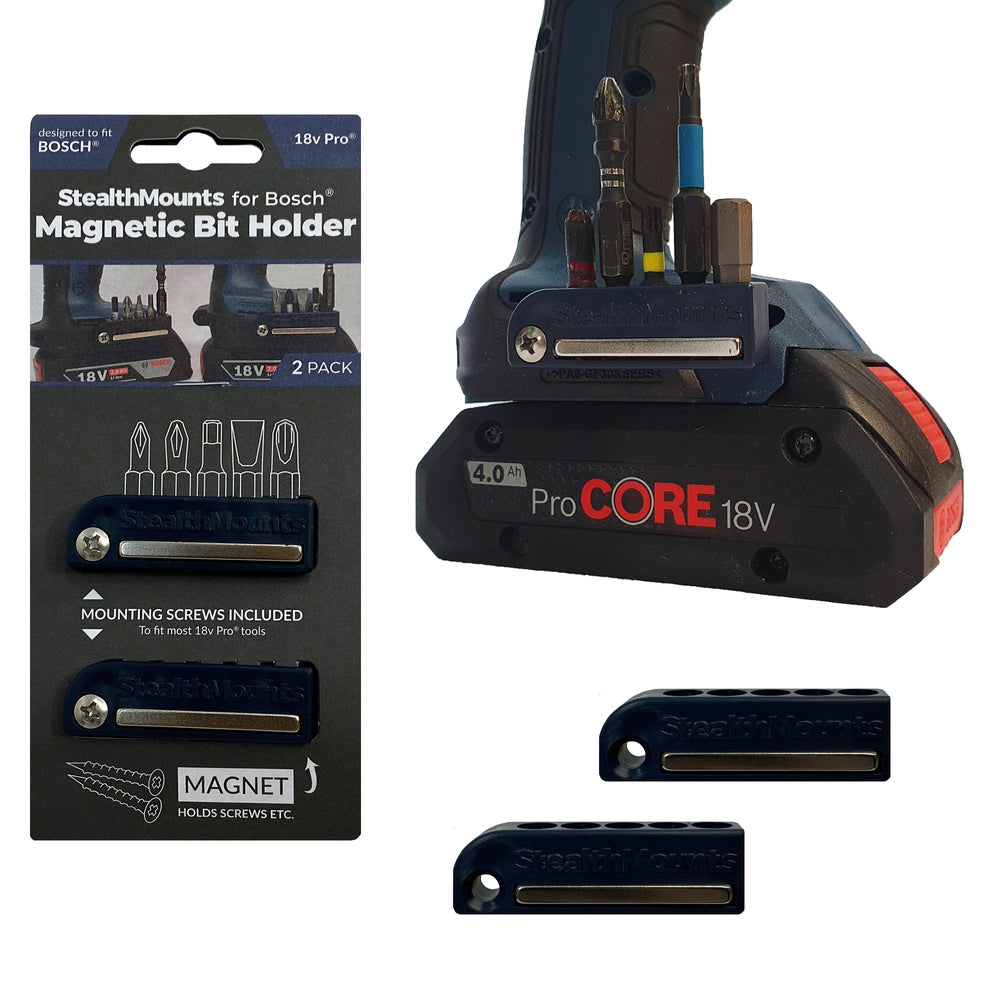 Portapunte Stealth Mount per Bosch 18 V | blu | 2 pezzi - reggiseno-bo-blu-2