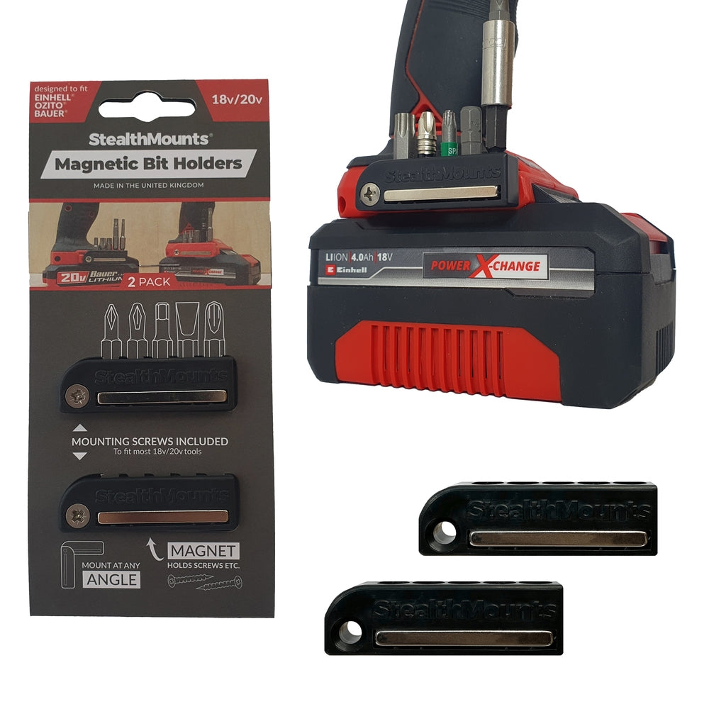 Portainserti Stealth Mounts per Ozito Einhell Bauer | nero | 2 pezzi - reggiseno-eob-blk-2