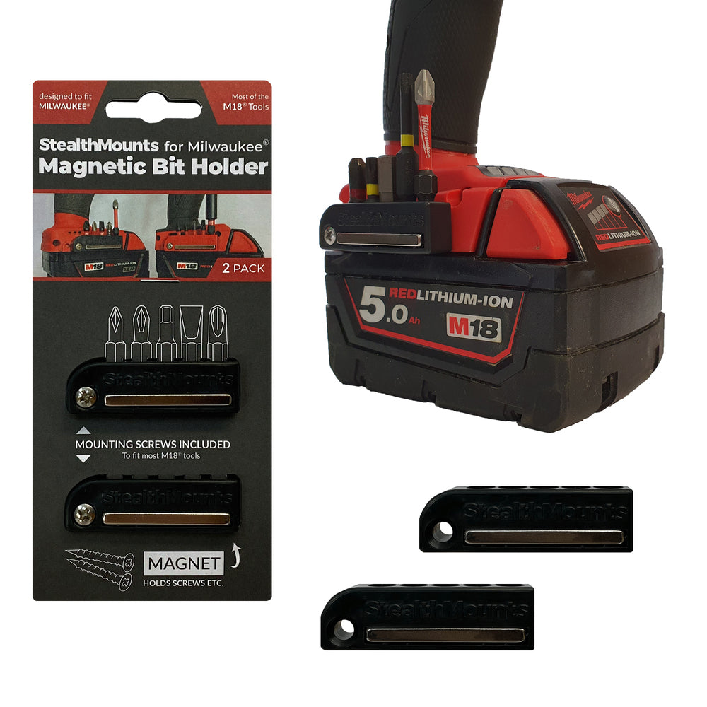 Portapuntas Stealth Mounts para milwaukee m18 | negro | 2 piezas - bra-mw18-blk-2