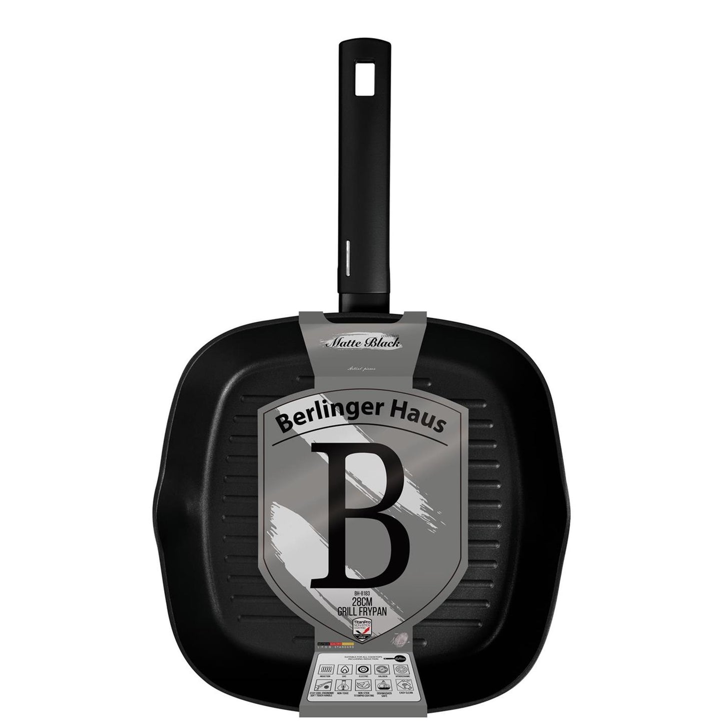 Sartén grill Berlingerhaus negro mate 28cm