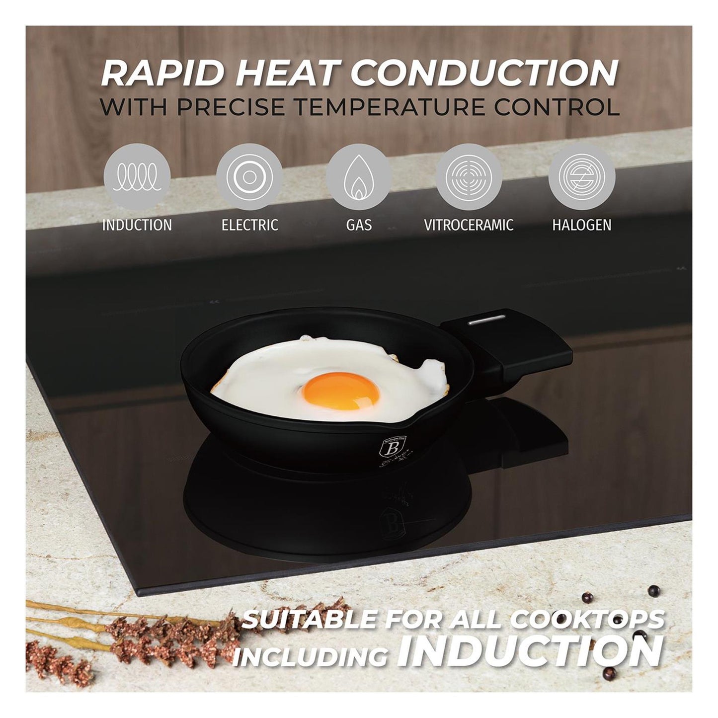 Berlingerhaus mini sartén negro mate 16cm