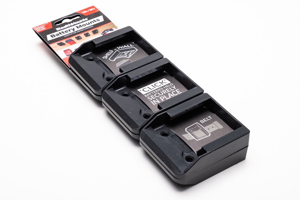 Portabatterie Stealthmounts bm-eo18-blk-6 per ozito einhell 18v | nero | 6 pezzi -bm-eo18-blk-6